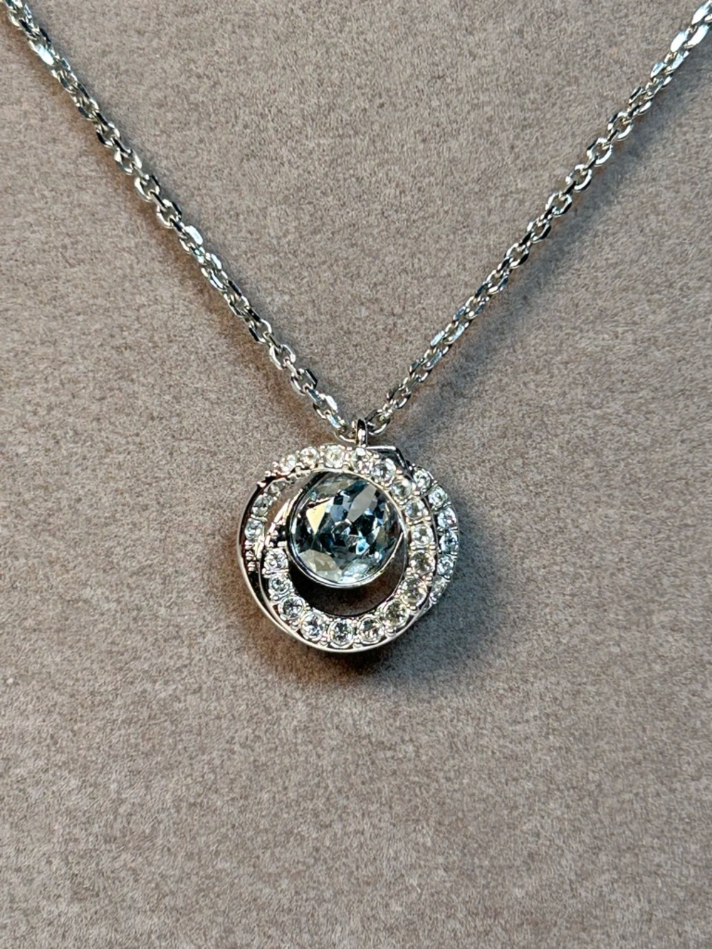 Swarovski Rhodium Plated Generations Crystal Pendant Necklace Mom Prom Bride